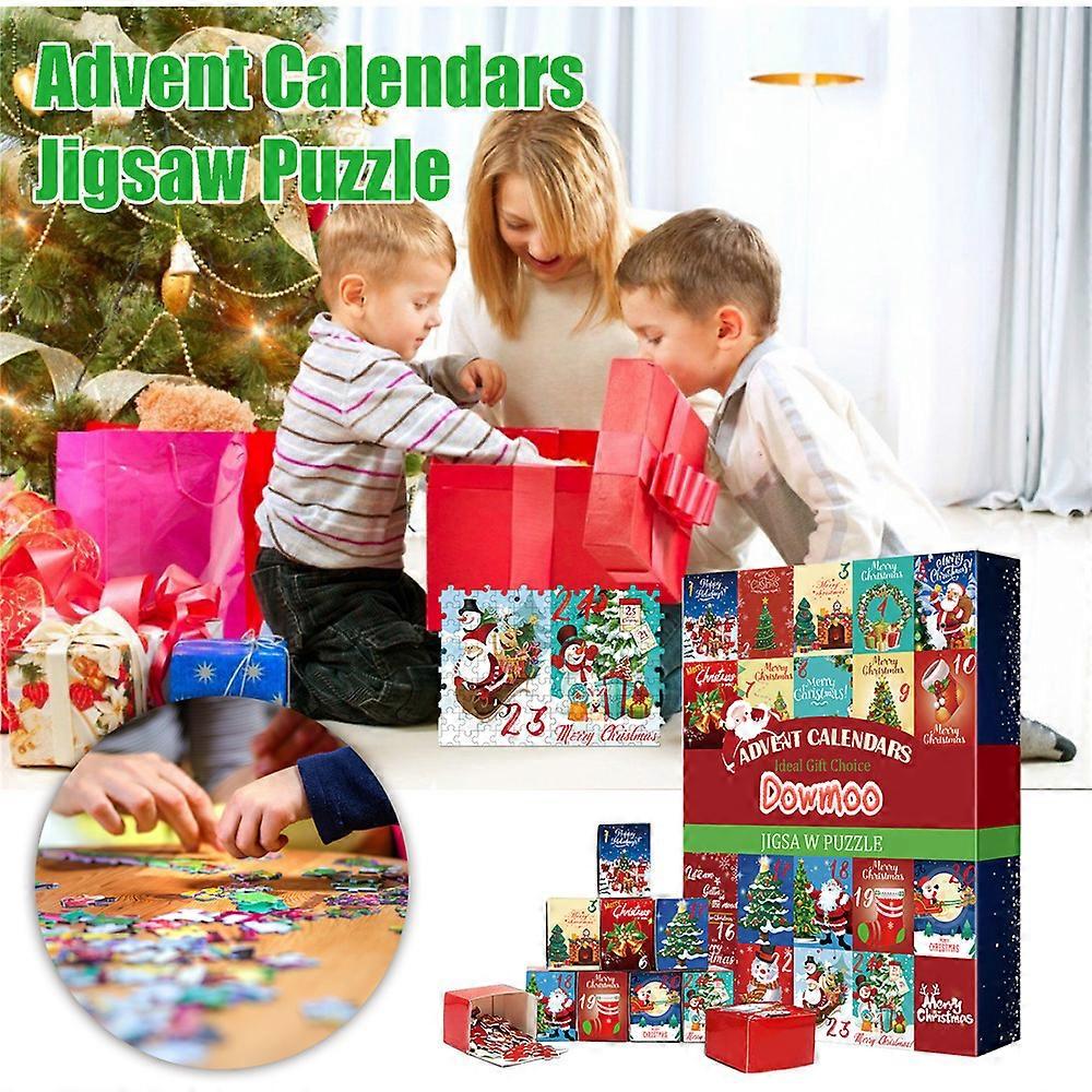 Advent Calendar 2023 Xmas Jigsaw Puzzles,24 Boxes of Christmas Countdown Calendar Puzzle for Adults Kids