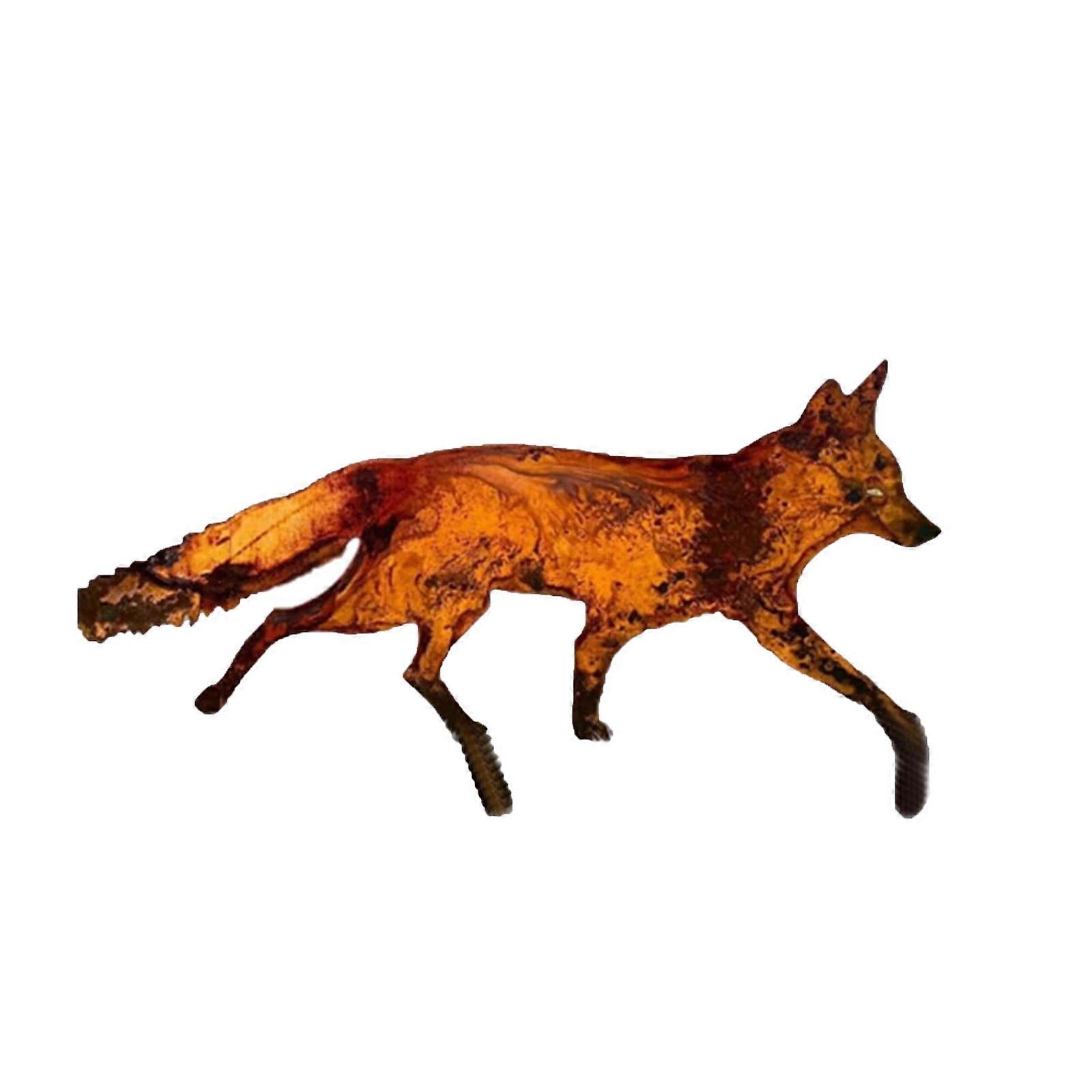 Decorațiuni rustice de grădină rustice din metal Fox cu mize, ornament de grădină plug-in