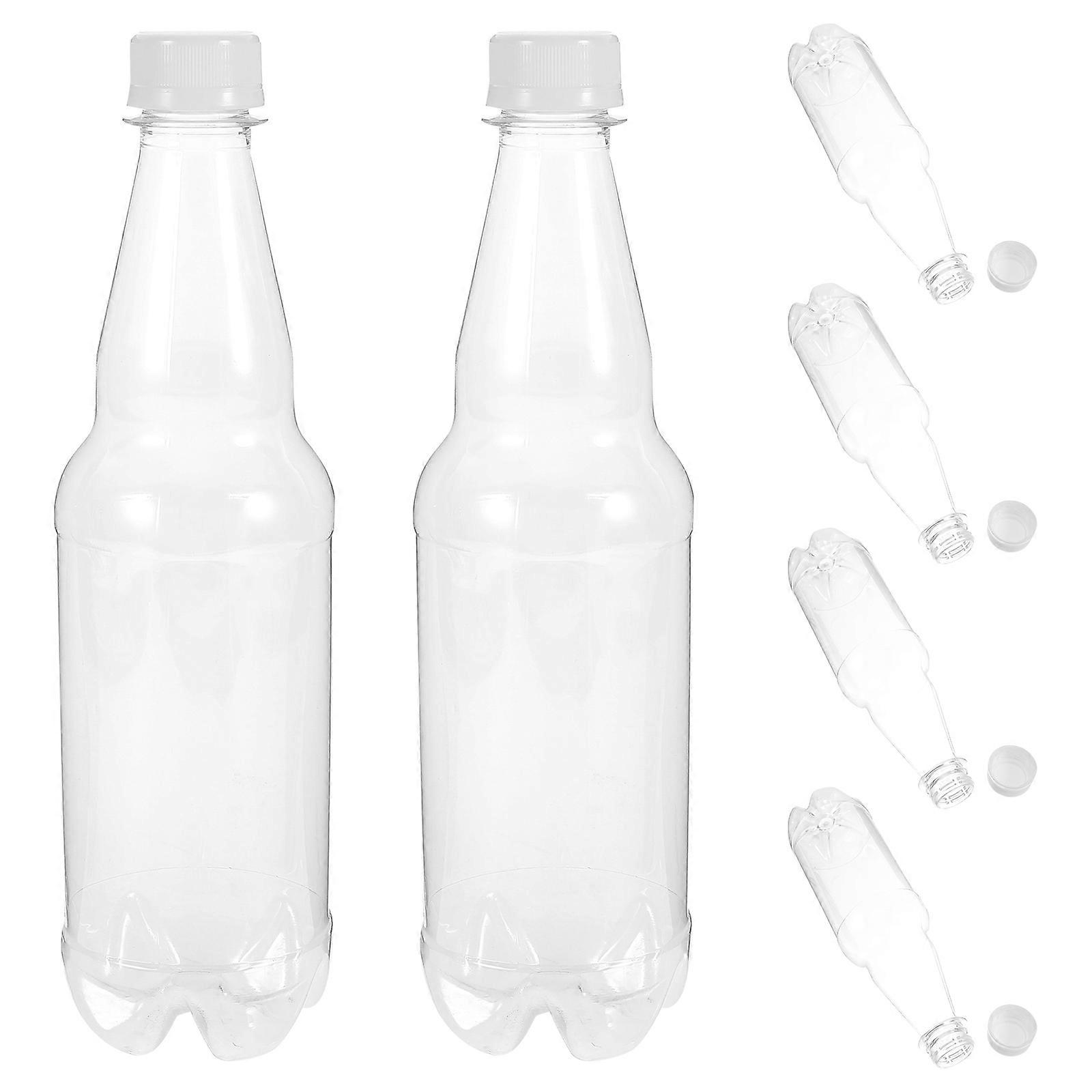 6pcs Transparent Clear Bottles Reusable Juice Bottles Multi-function Wine Bottles