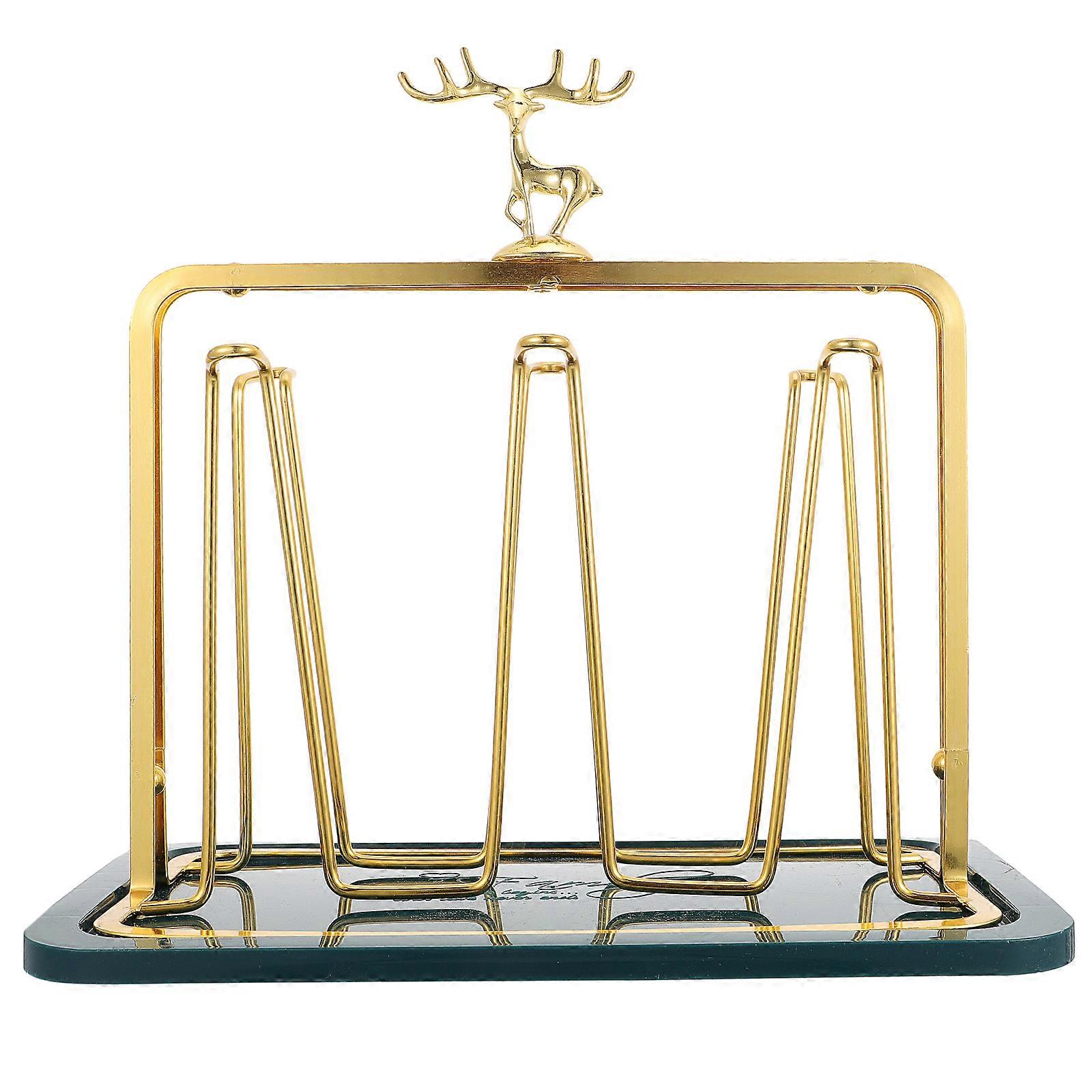 1 Set of Household Cup Holder Desktop Storage Stand Glass Cup Rack with Tray