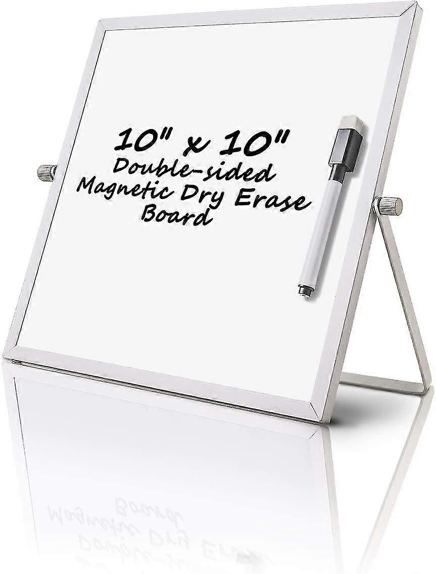 Small Dry Erase White Board, Magnetic Desktop Whiteboard With Stand, Portable Double-sided White Board Easel For Kids Students Drawing Teach