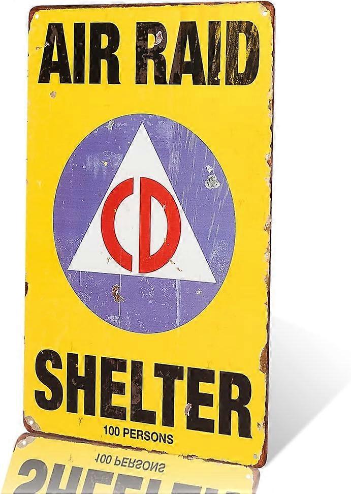ビンテージの壁の装飾、防空壕 - ガレージの庭の装飾のためのノベルティ面白いギフトの看板、金属の店の看板
