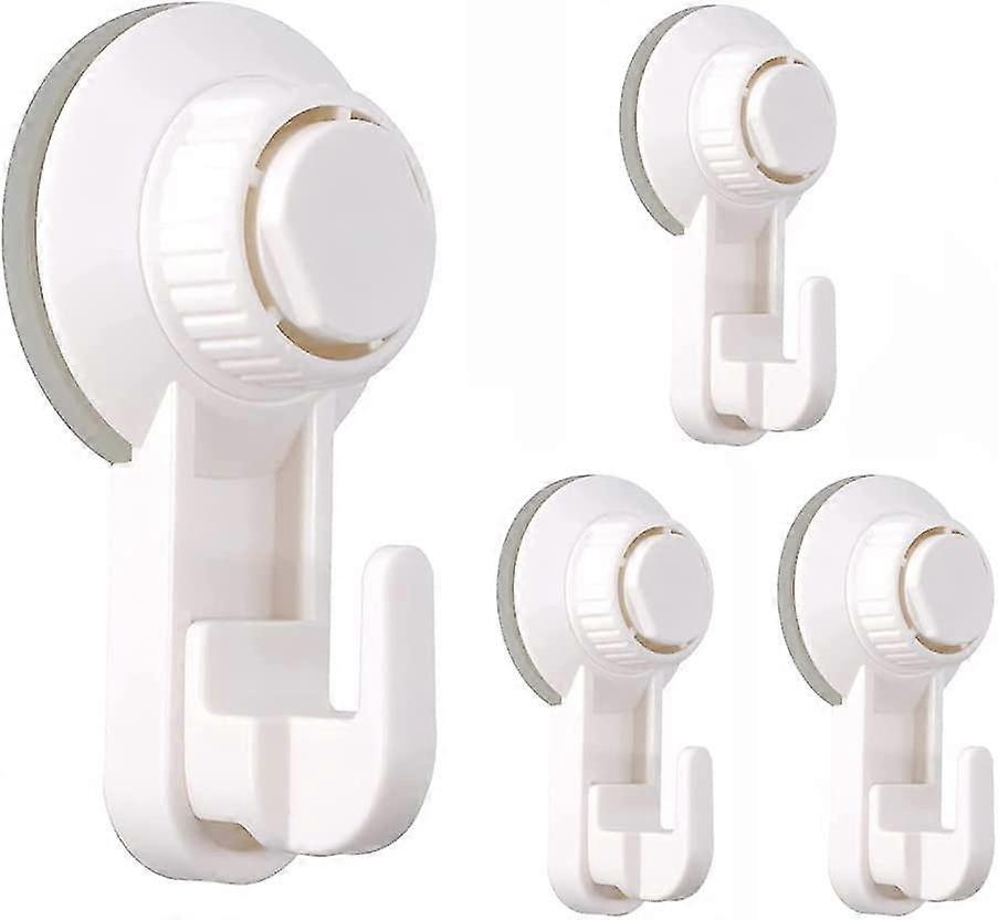 Suction Hooks, 4pcs Gift Reusable Suction Cup Hooks, Removable Wall