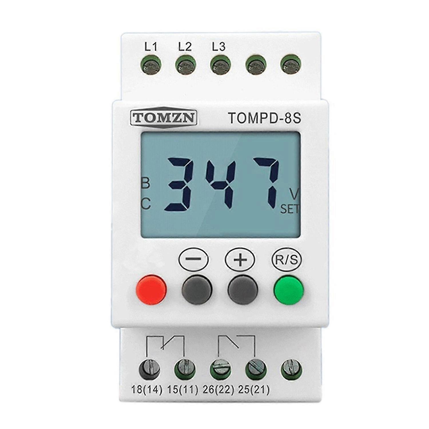 3 Phase Din Rail Adjustable Under Over Voltage Protector Voltage Monitoring Sequence Protection Rel