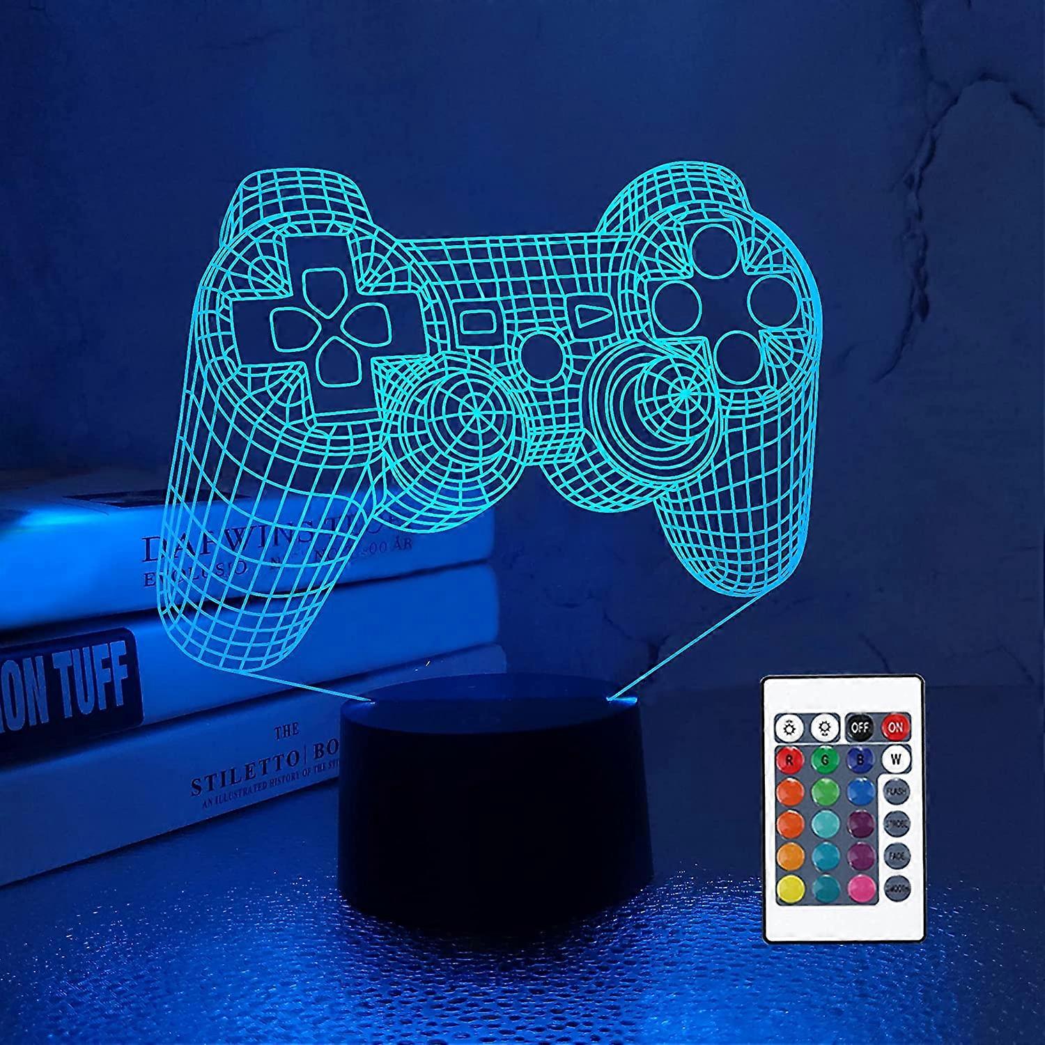 3D Gamepad Lamp Game Console Night Light 3D Illusion lamp for Kids, 16 Colors Changing with Remote