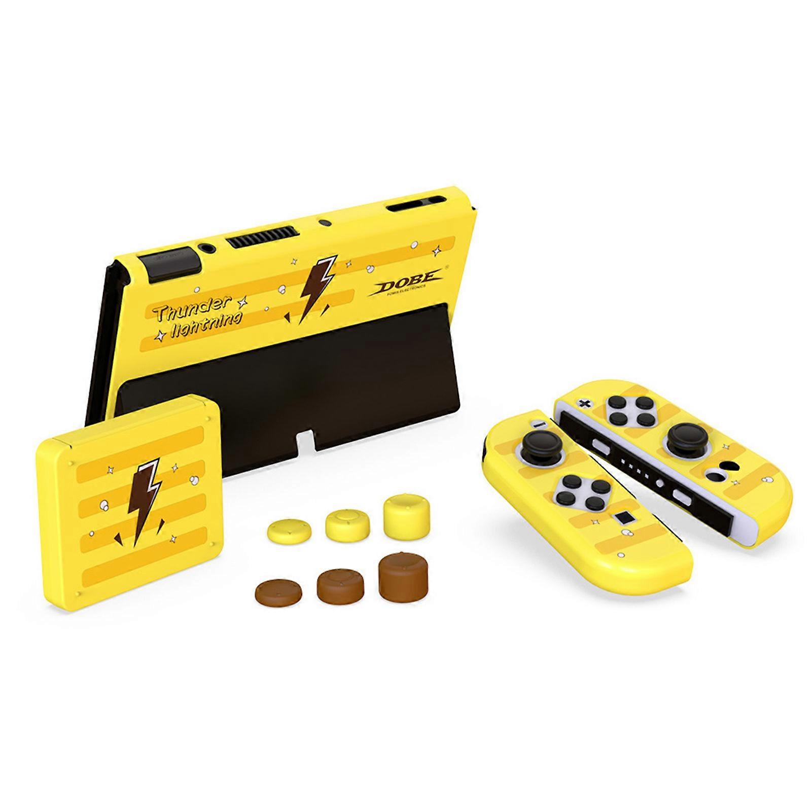 New Switch OLED Console Protective Shell+Rocker Cap+Card Box Console Protective Cover Dustproof Anti-fall Protective Accessories