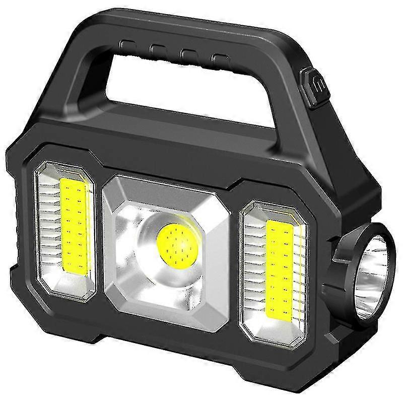 Power Display Power Output Work Light Built-in Lithium Battery Usb Charging And Solar Charging Smd Cob Led Rechargeable Torch