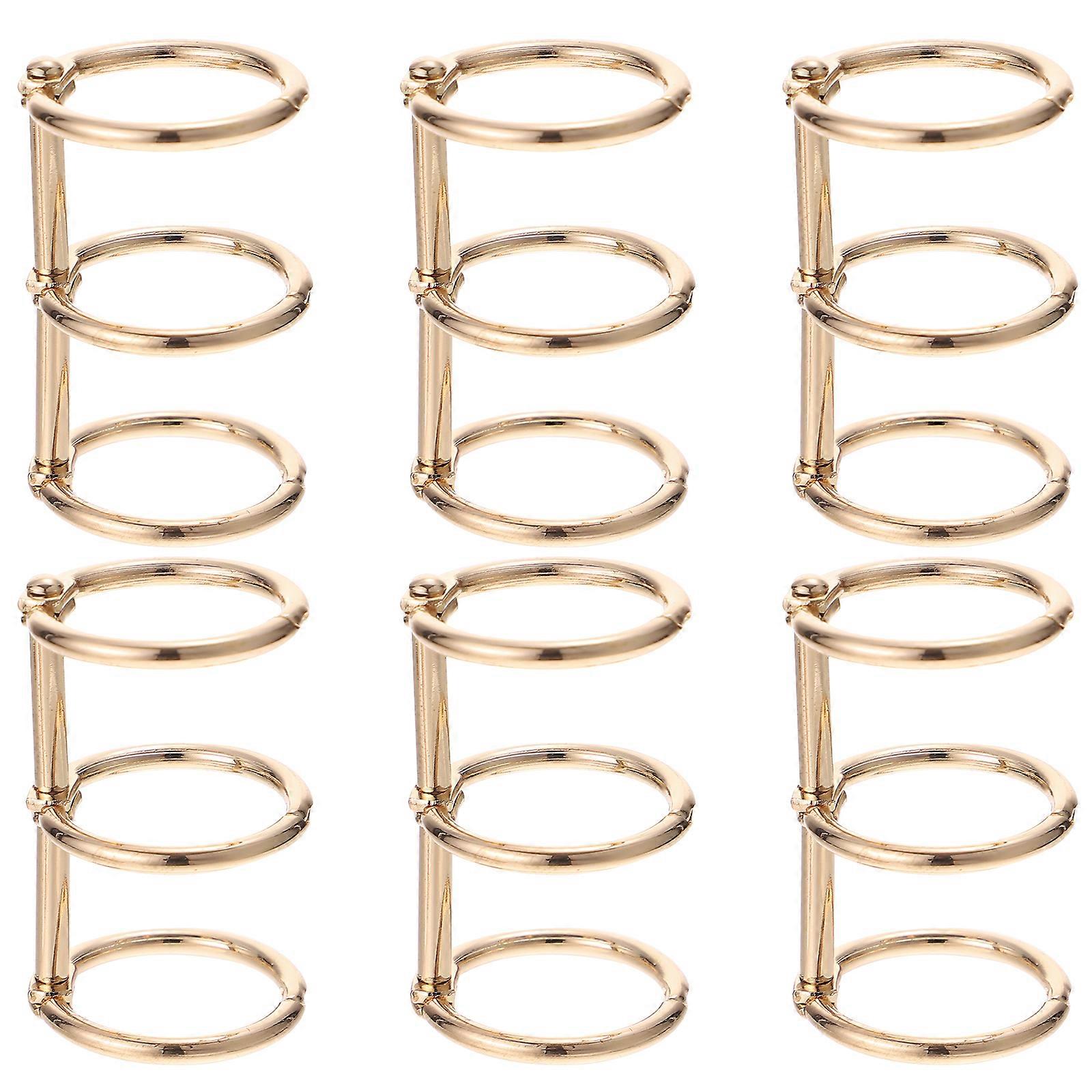 6 stk Loose Leaf Binder Notebook Binding Coils Alloy Book Rings DIY Notepad Ring Book Binder Ringer Book Binder Rekvisita