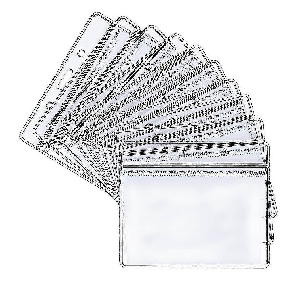 50pcs Plastic Card Holder Transparent Clear Horizontal Waterproof Name Tag Badge Id Card Holder