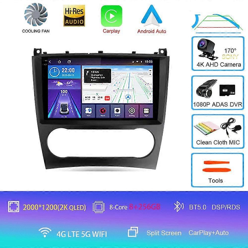 Car Radio Android 14 Carplay For Benz W203 W209 C180 C200 C220 C230 2004 - 2011 Navigation Gps Multimedia Player Wifi+4g Bt Auto