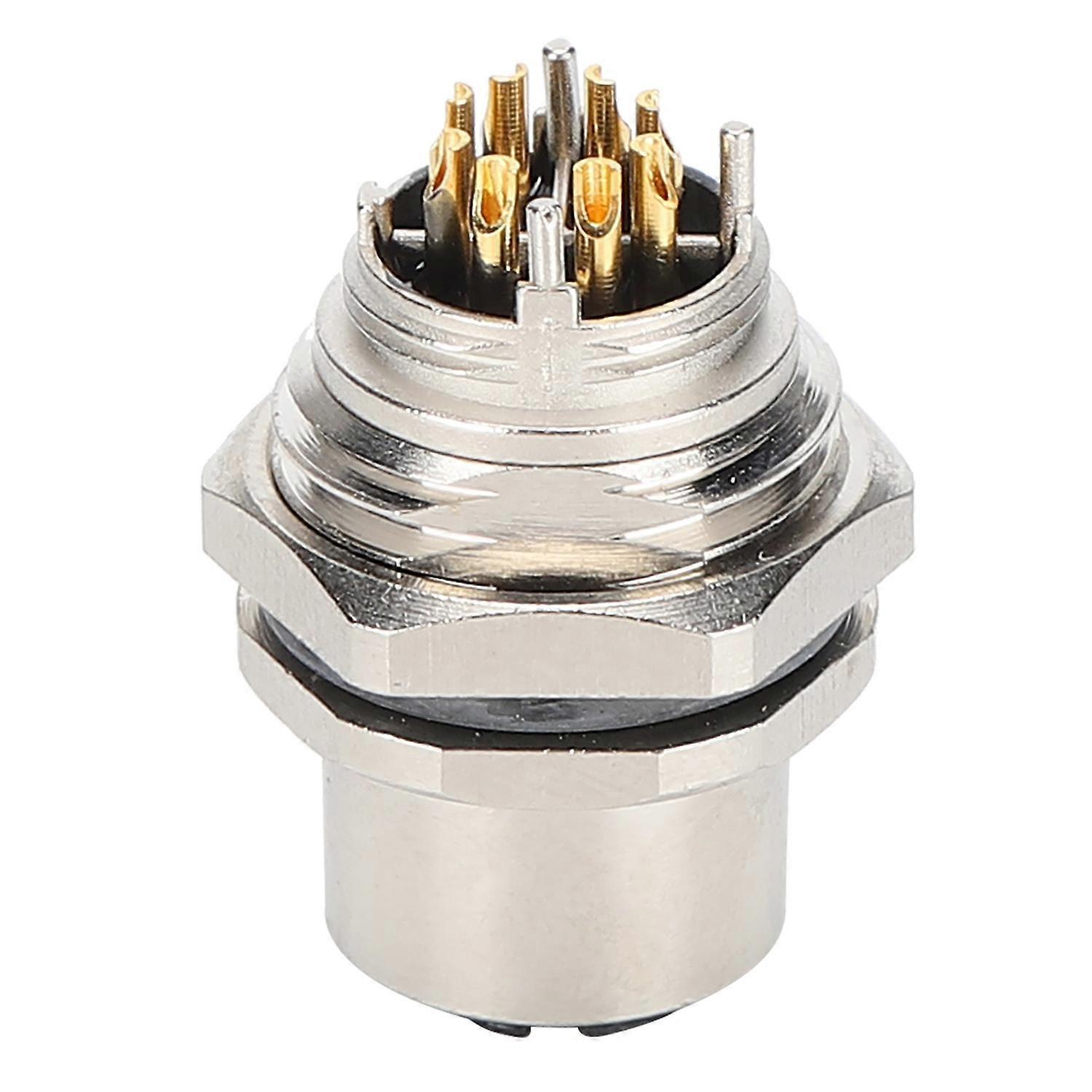 Panel Mount Socket Hole Type Waterproof Electrical Cable Quick Thread Connector M12BS8X