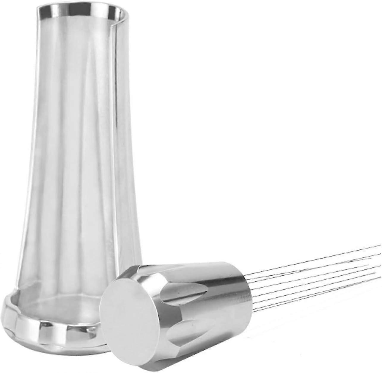 Espresso Coffee Needle Stirrer With Stand,  For Espresso Stirring Distribution (silver)