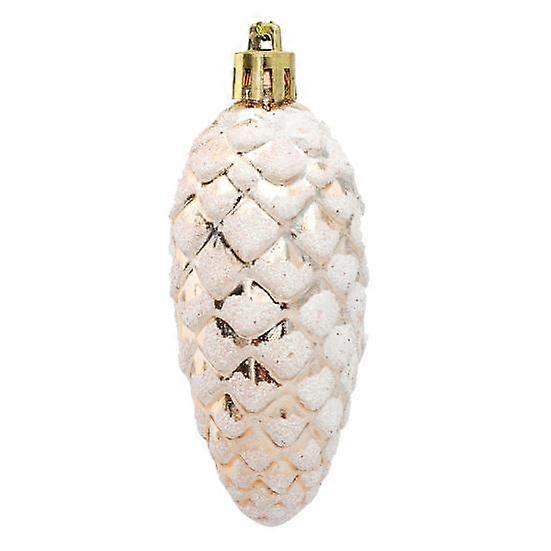 5Pcs/Box Christmas Hanging Pinecone Glitter Reusable Unbreakable Xmas Tree Decoration Plastic Pine Cone Ornament Party Supplies