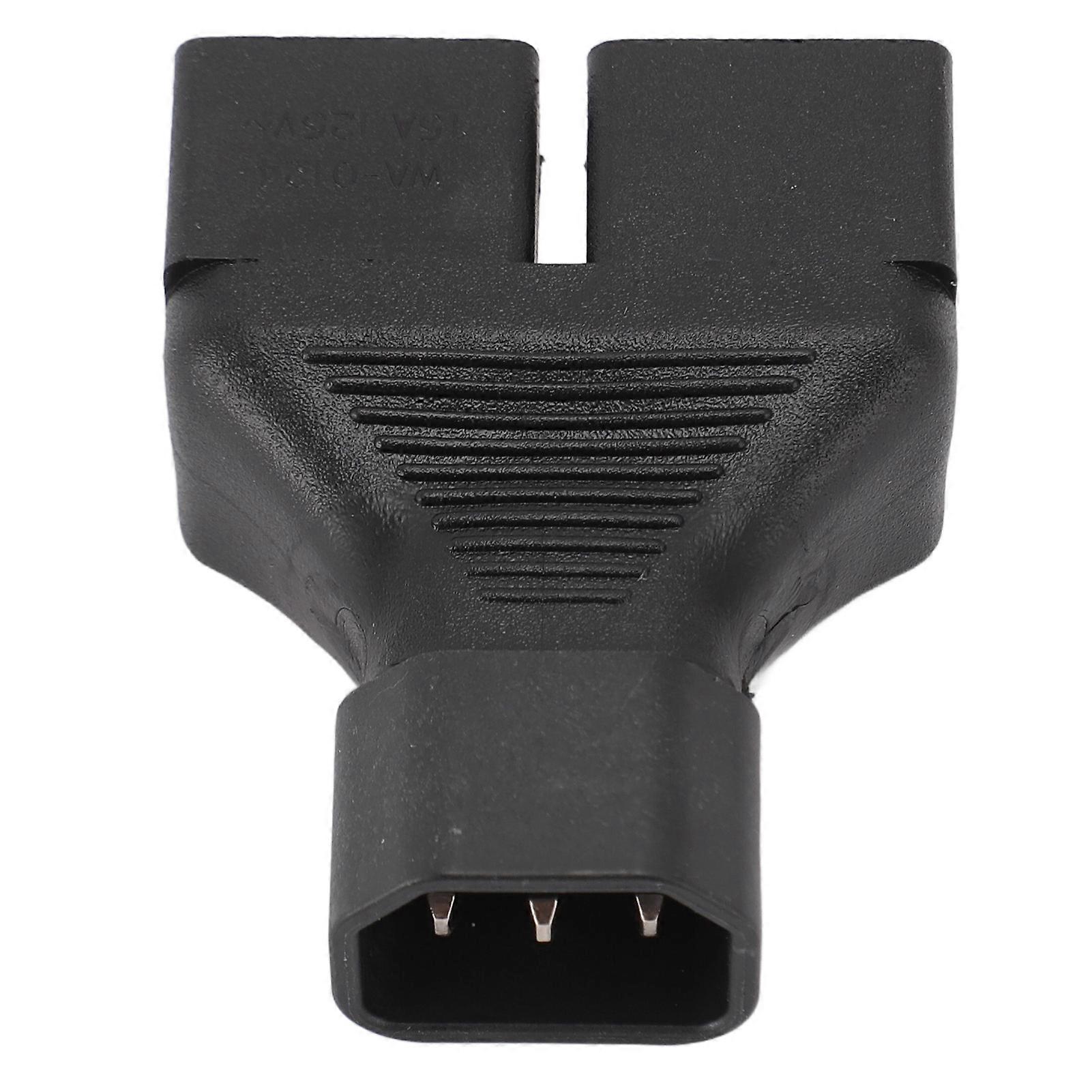 IEC320 C14 Male to Dual Nema 5‑15R Female Power Adapter Y Splitter for Lamp Speaker LCD Monitor Printer 15A