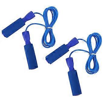 2Pcs Adjustable Speed Skipping Rope Fitness Exercise Training Tools for Adult Students Blue