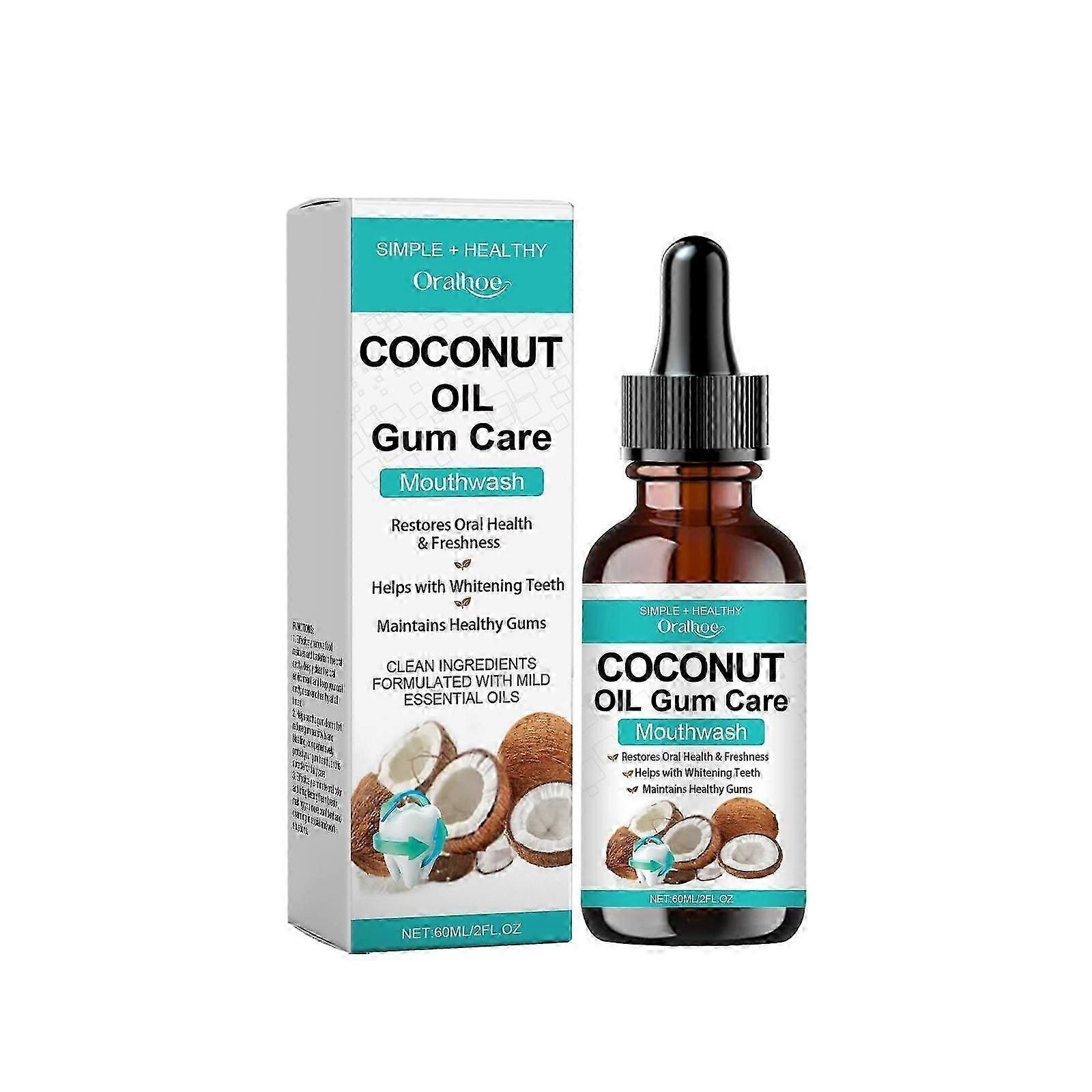 زيت جوز الهند غسول الفم الأعشاب منعش التنفس تنظيف البقع العناية اليومية العناية بالأسنان