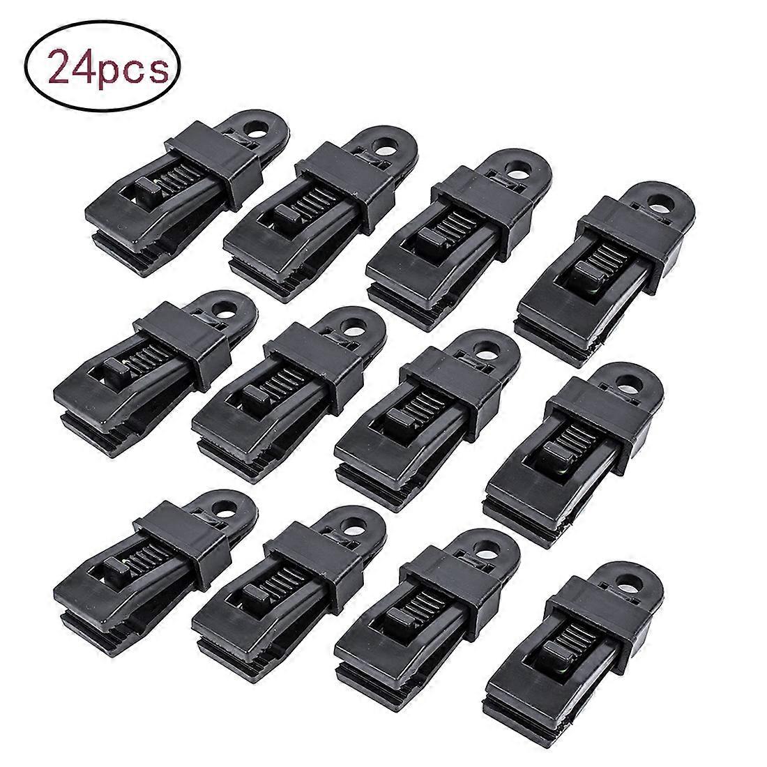 Set of 24 awning carpet clips, plastic, lockable by means of toothing