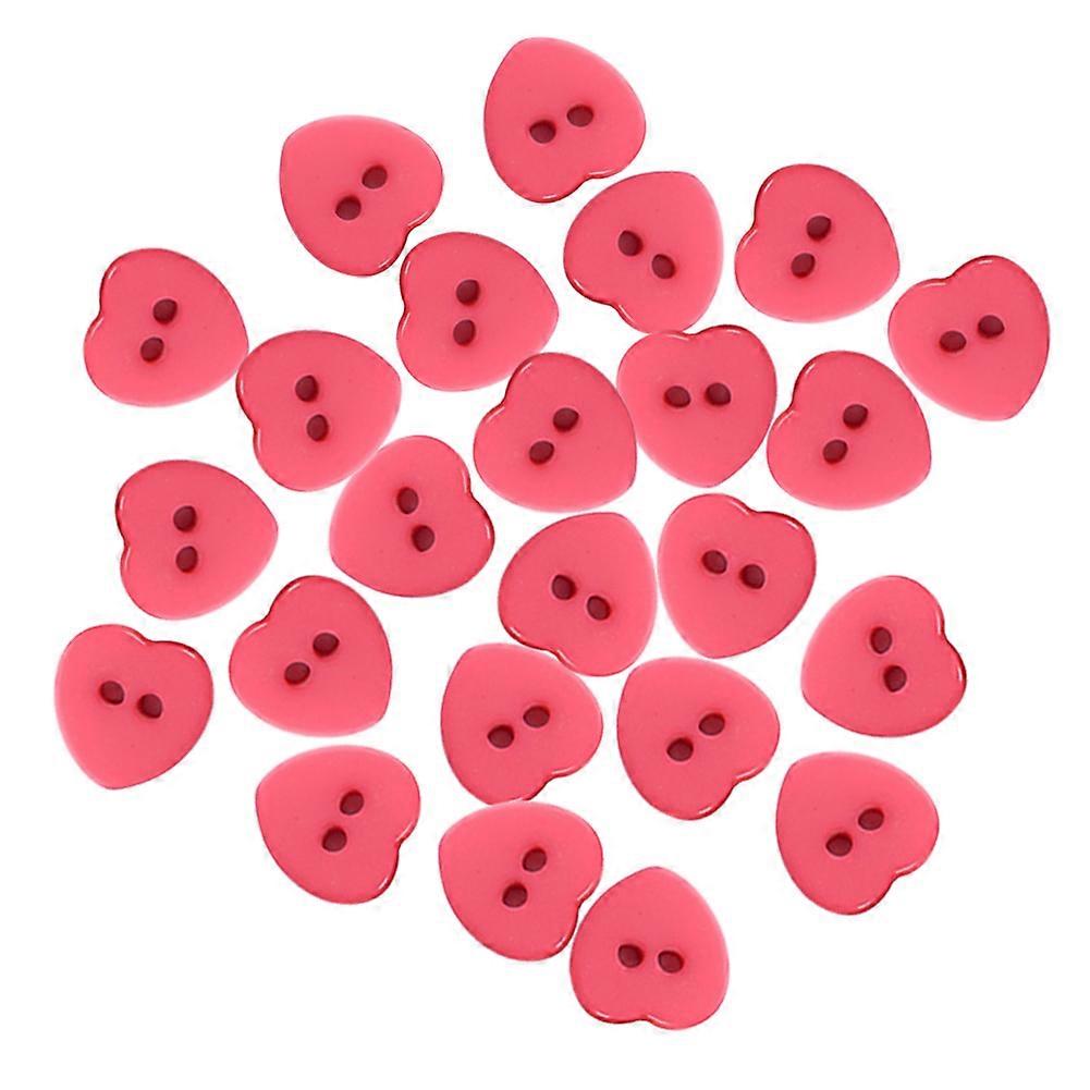 24pcs DIY Solid Color Resin Button Apparel Sewing Decor Craft (Red)