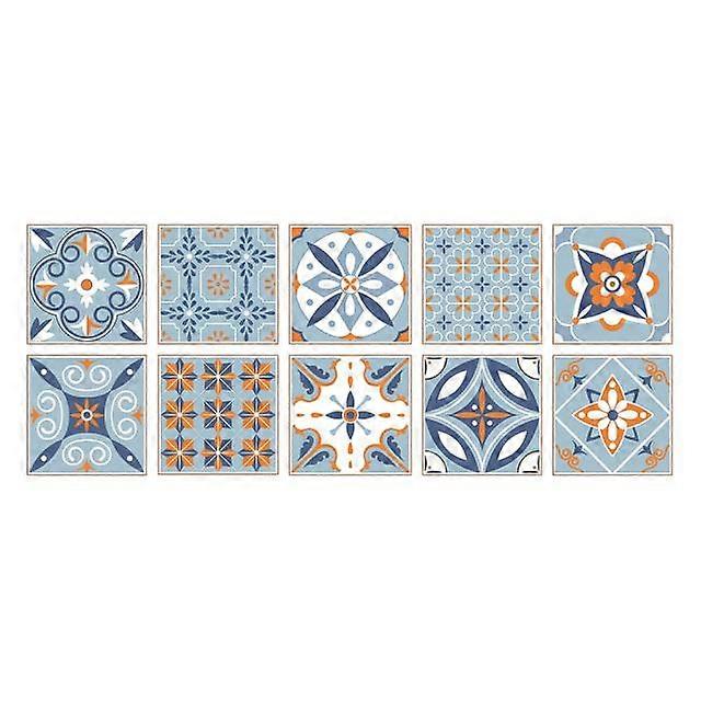 10sheet Kitchen Adhesive Wall Tiles Sticker Floor Bathroom Decoration Peel And Stick Backsplash Waterproof Ceramic Wallpaper 3d Wall Panel