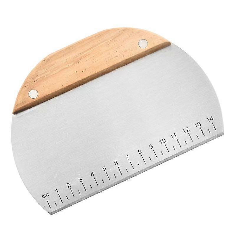Stainless Steel Dough Cutter with Wooden Handle for Baking and Cooking