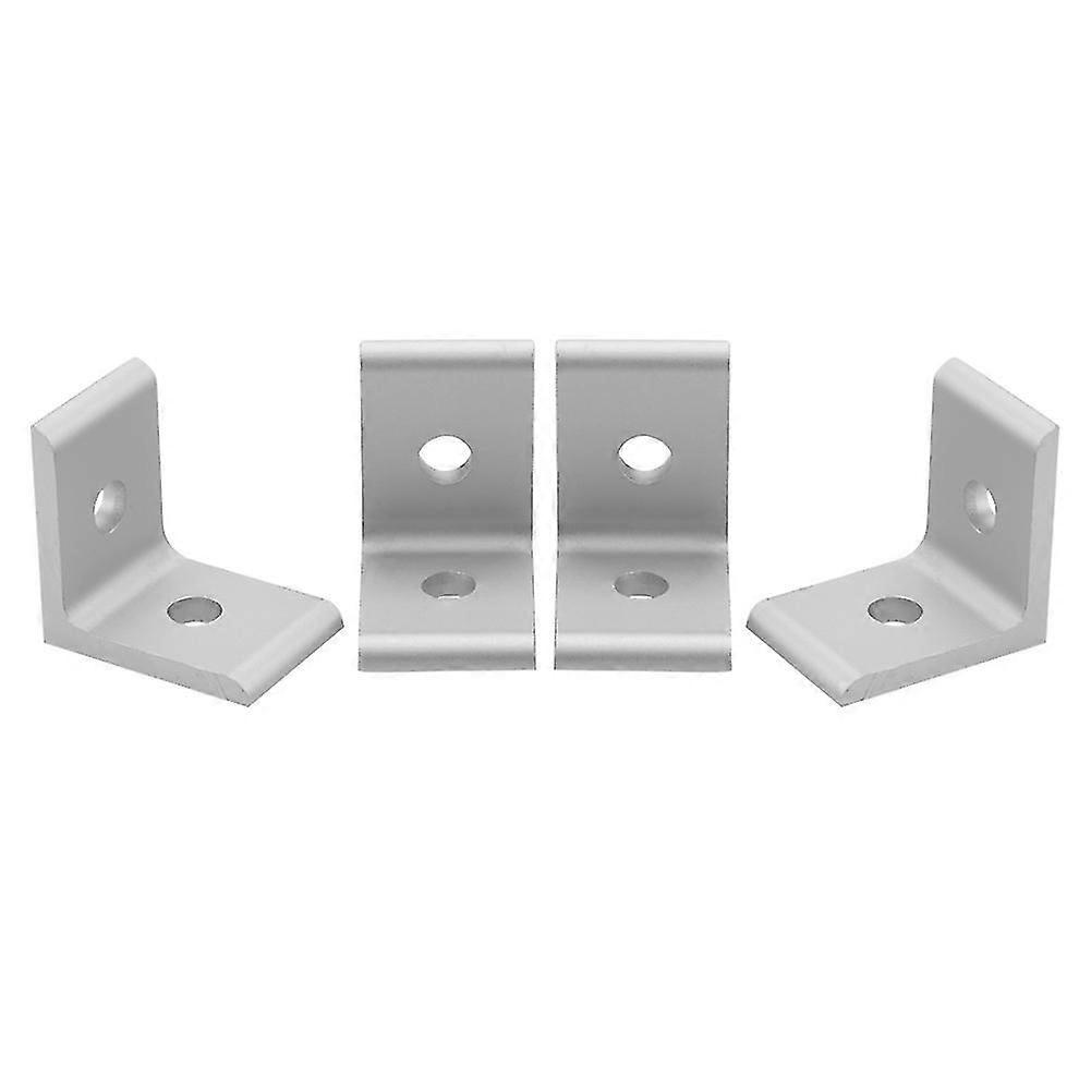 White 2020A Aluminum Profile Corner Angle Bracket Connection Joint (4pcs)
