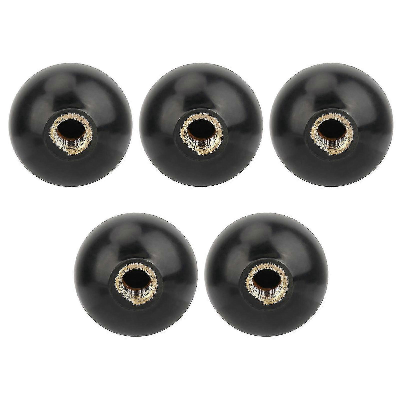5pcs Black Round Ball Engineering Plastic Lever Knob M10*35 Machine Tool Replacement