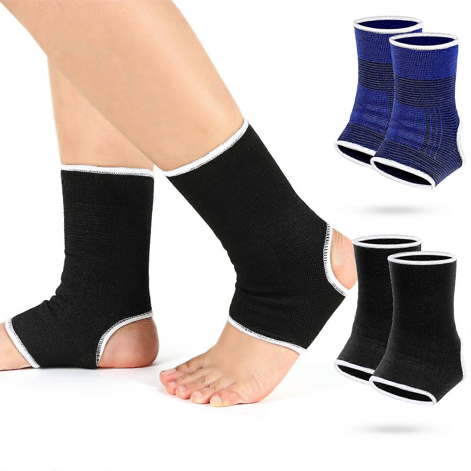 4 Pieces Elastic Ankle Support Brace for Jogging Running Sports Activities Adjustable Size Breathable Material