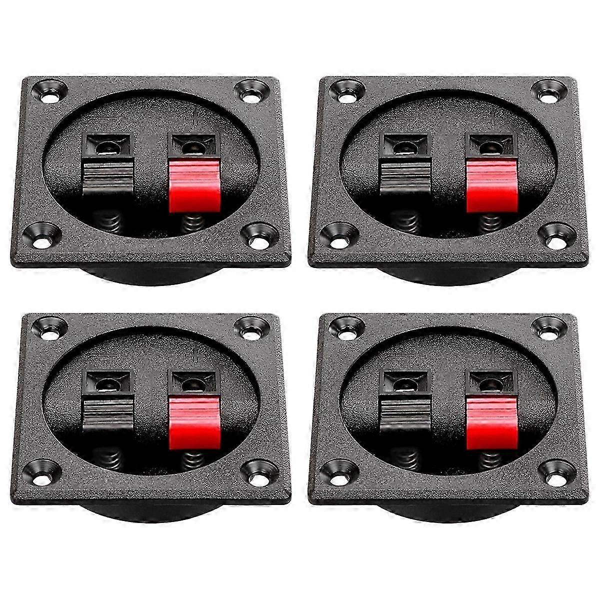 4PCS Speaker Box Terminal Cup, Spring Square Subwoofer Box Terminal Binding Post Connector for DIY Home Car Speaker