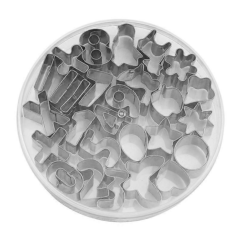 Compact Storage Tin Alphabet Cookie Cutters, Quality Stainless Steel Baking Molds for Multi-Using
