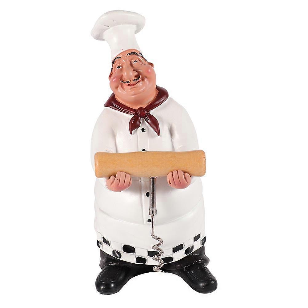 Resin Chef Figure Statue Model for Bar and Coffee Shop Decoration - 7-Inch Chef Craft Figurine, Durable Material, Realistic Design