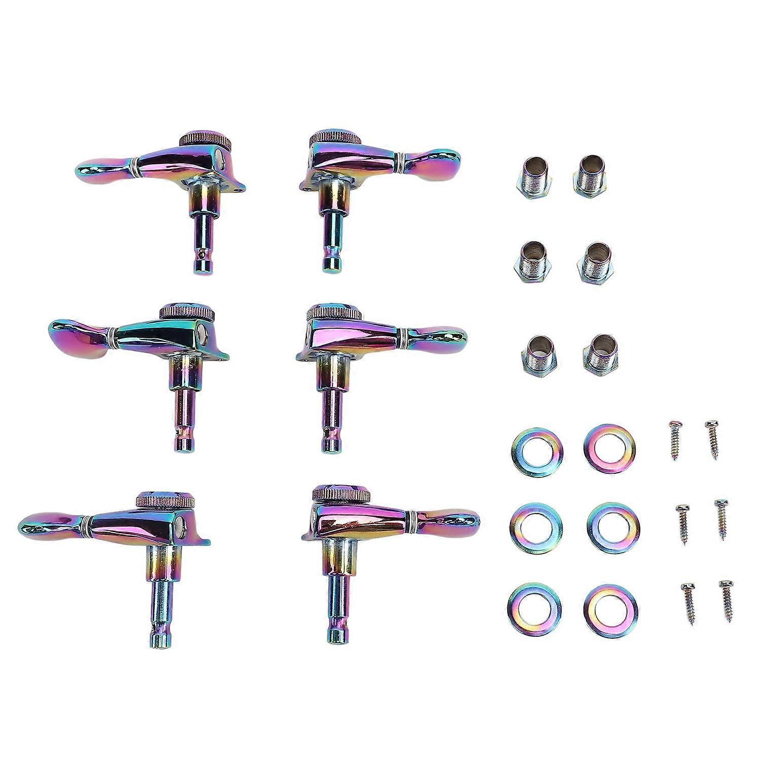 3L 3R Guitar Locking Tuner Keys Machine Head Metal Tuning Pegs Replacement for ST Style Electric Aco
