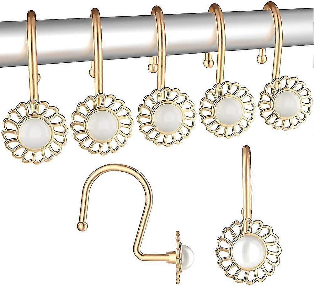 12x rustfrit stål bruseforhængsringe med glidesystem