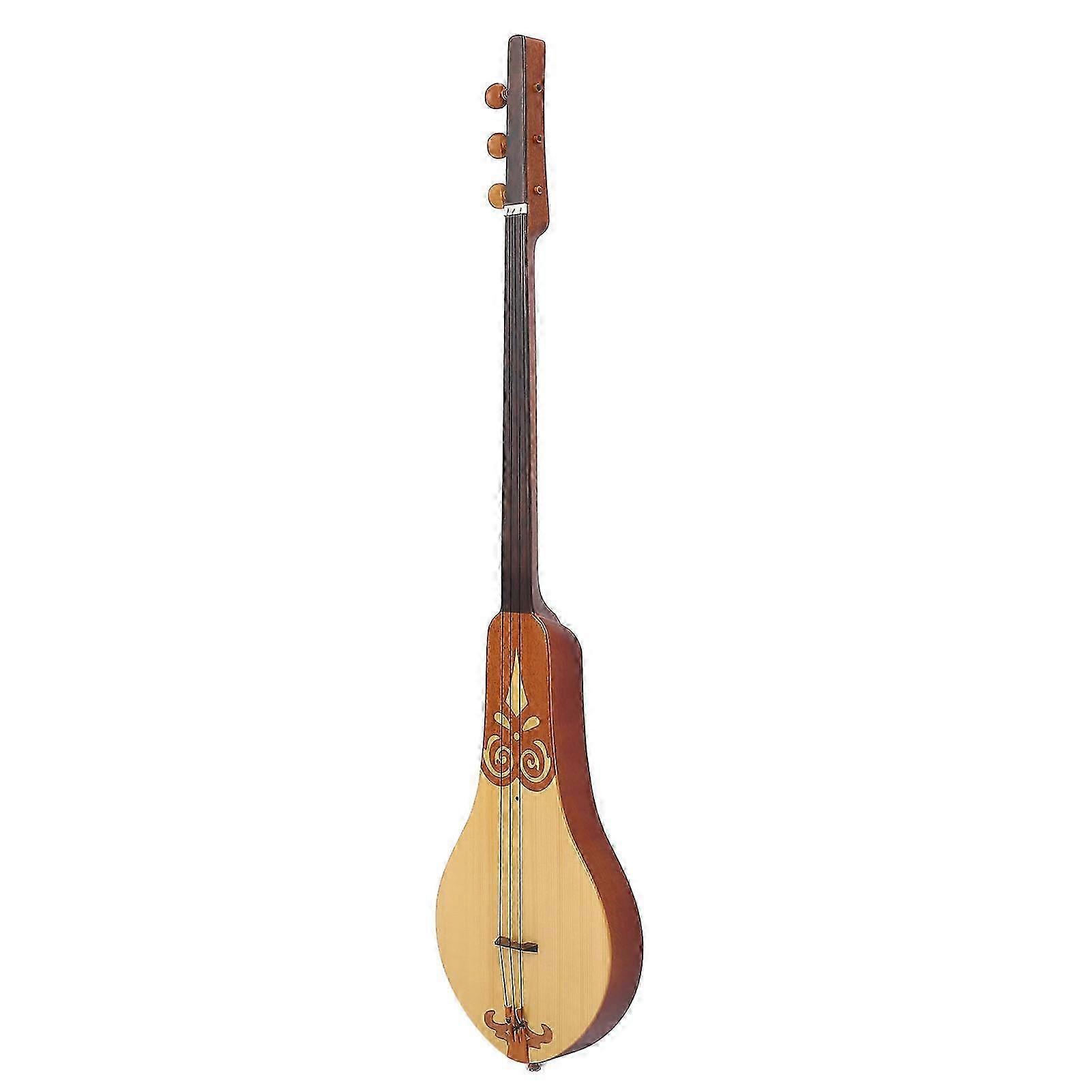 Portable 3-String Spruce & Mahogany Dulcimer Guitar for Practice/Performance