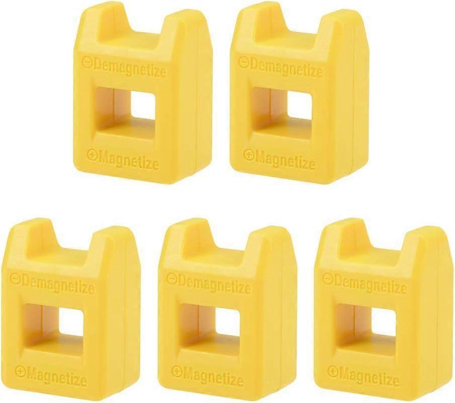 (5pcs)Magnetizer Demagnetizer for Screwdriver Bits Tips Screw Driver Magnetic Practical Pick Up Tool, Yellow