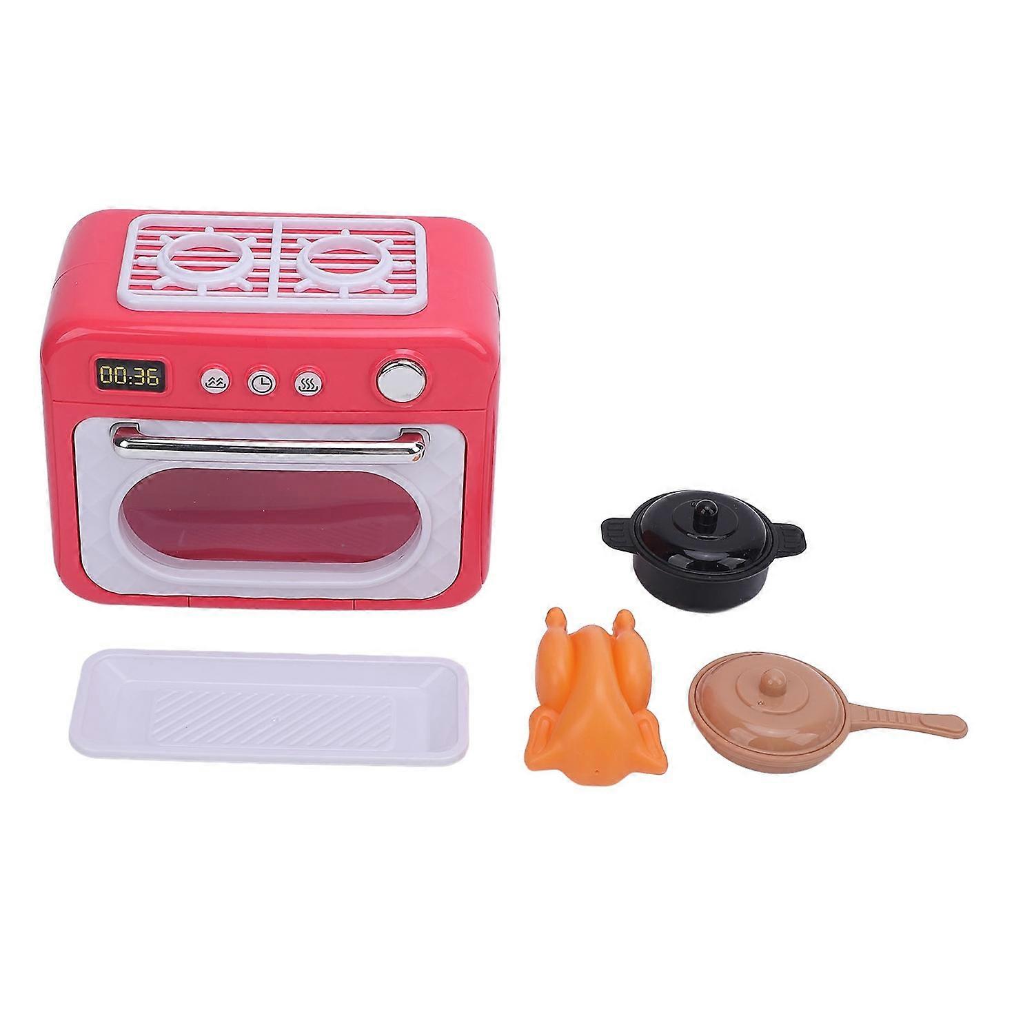 Kids Microwave Toy Simulation Rotating Turntable Button Kitchen Appliance Microwave Playset for Todd
