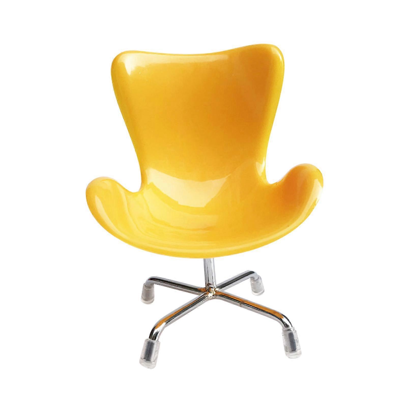 Simulation 1:6 Maison de poupée Chaise Meubles Faire semblant de jouer Jouet Jaune