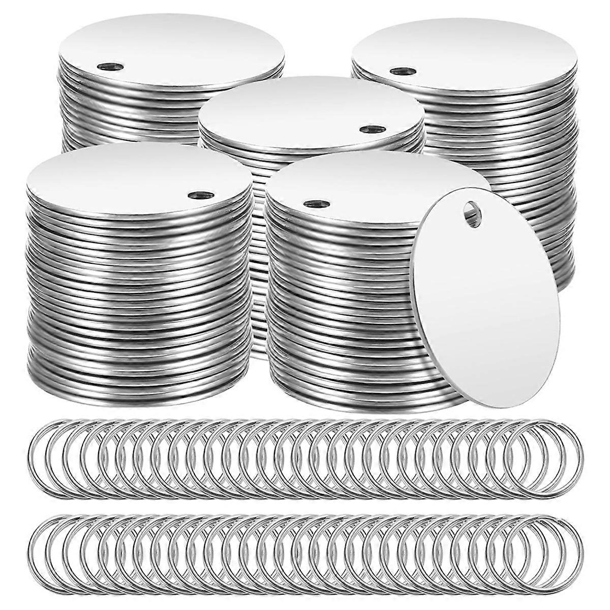 120pcs Stamping Blank Tags -1.2 Inch Round Stamping Blanks with Holes