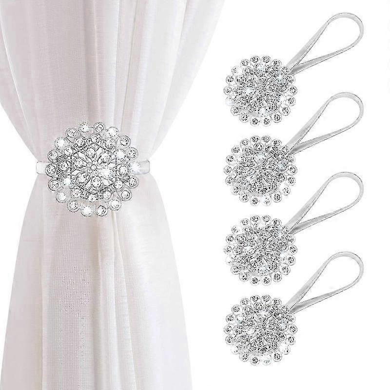 Magnetic Crystal Decorative Drapes Curtain Clips Buckle for Window Treatments - Adjustable Size, Stylish Design, Multi-Color Options