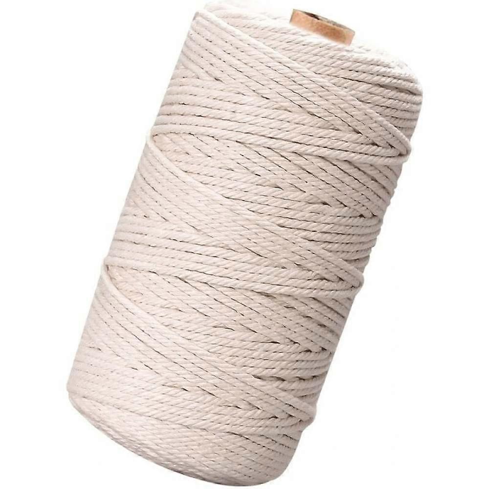 Natural Cotton Macrame Rope, Eco-Friendly Twisted Cotton Cord For Handmade Macrame Decor, Beautiful Natural Color Macrame String, Perfect For Dream