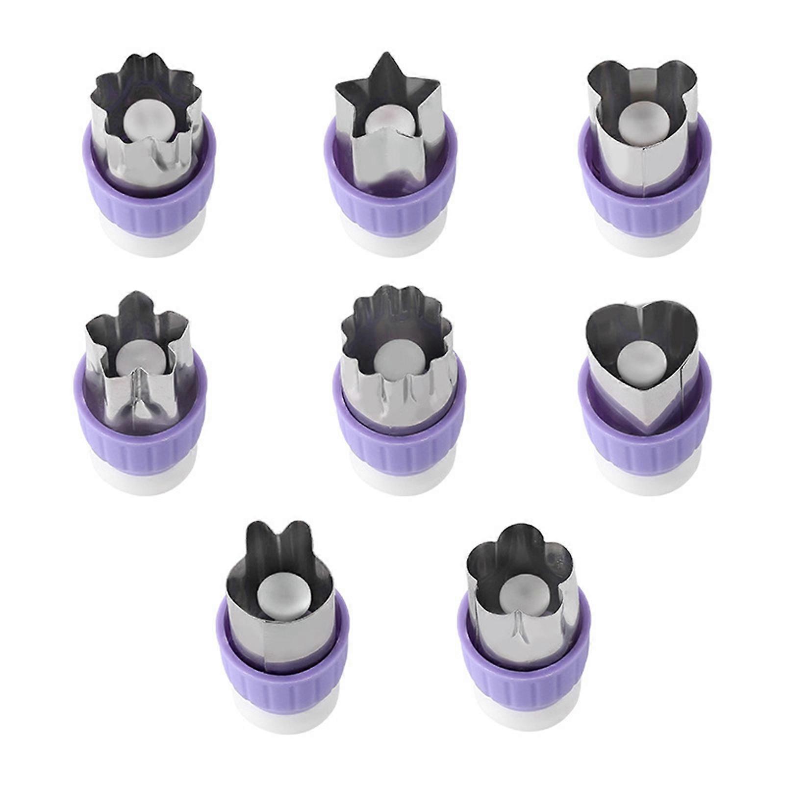 8pcs Vegetable Cutter Shapes Set Professional Efficient DIY Cute Pattern Stainless Steel Fruit Cookie Cutters Set for Kitchen