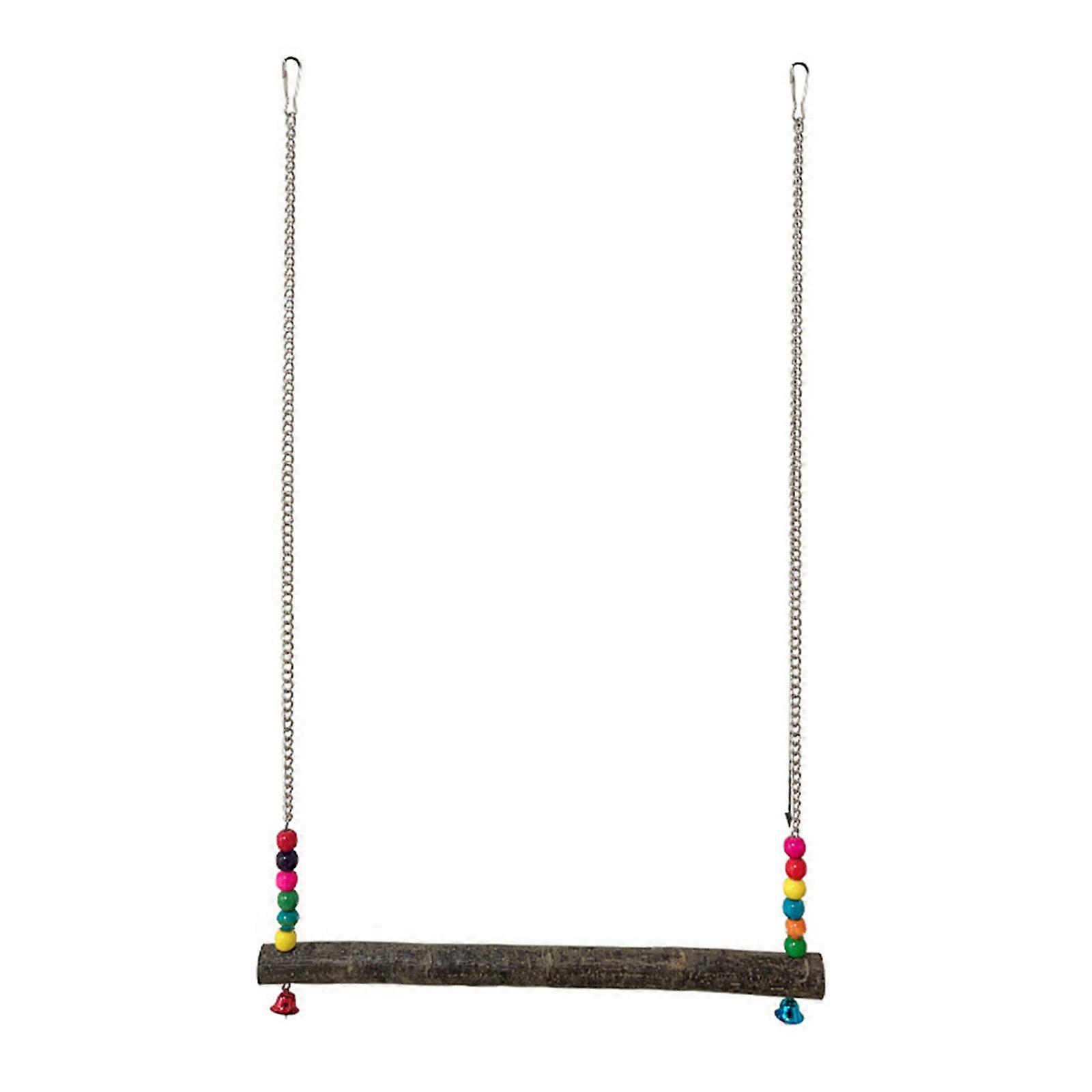Hammock and Climbing Toy for Birds Climbing Toy Swing Cage Toy Hanging Colorful Beads Chewing Toy Supplies Length 40CM