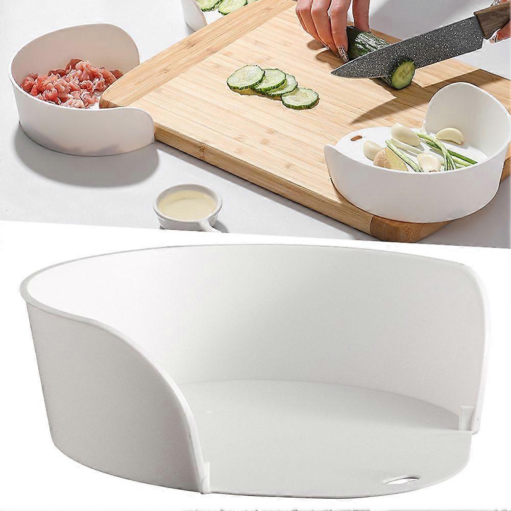 Plastic Stackable Food Prep Bowls Multi-Use Kitchen Dish Plates White Round Cutting Board for Chopping & Serving