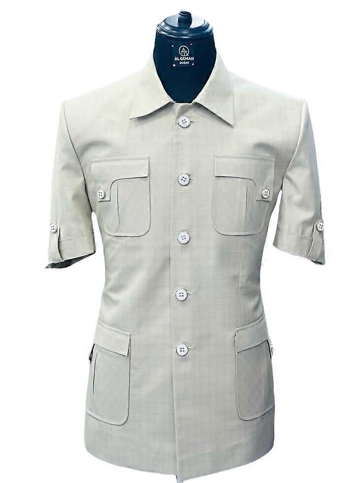 Short Sleeved Vintage Safari Suit for Men