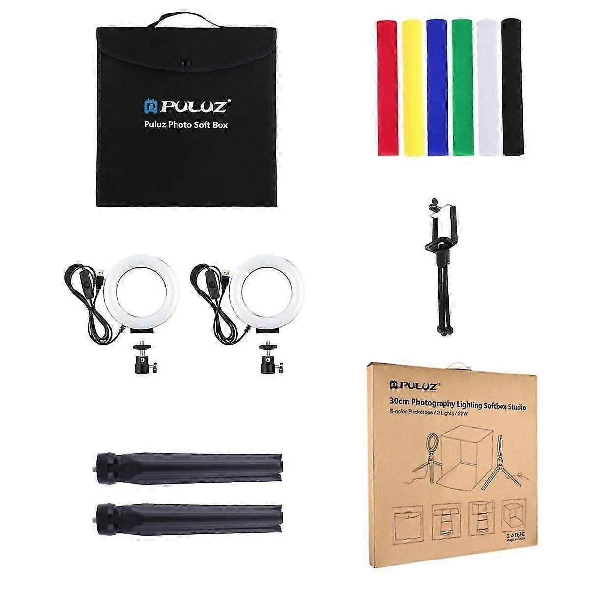 30X30X30cm 40LEDs Soft Light Box Portable Multi-Functional Simple Folding Studio with 6-Color Back