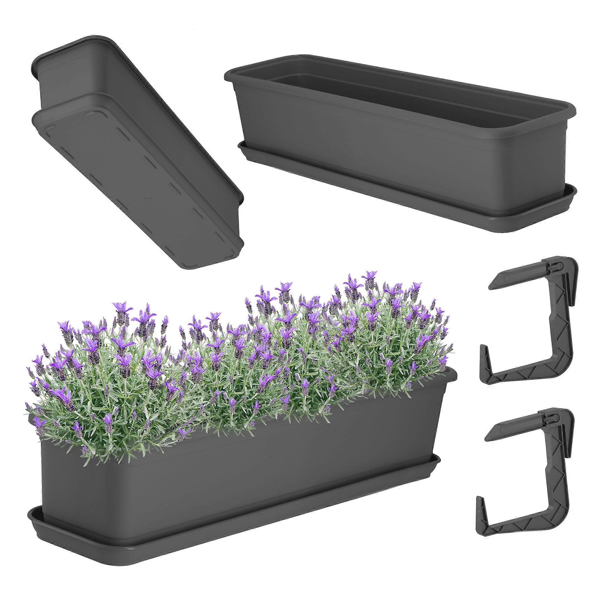 KADAX Maceta Caja de Balcón Duradera de 60 cm con asas Evron