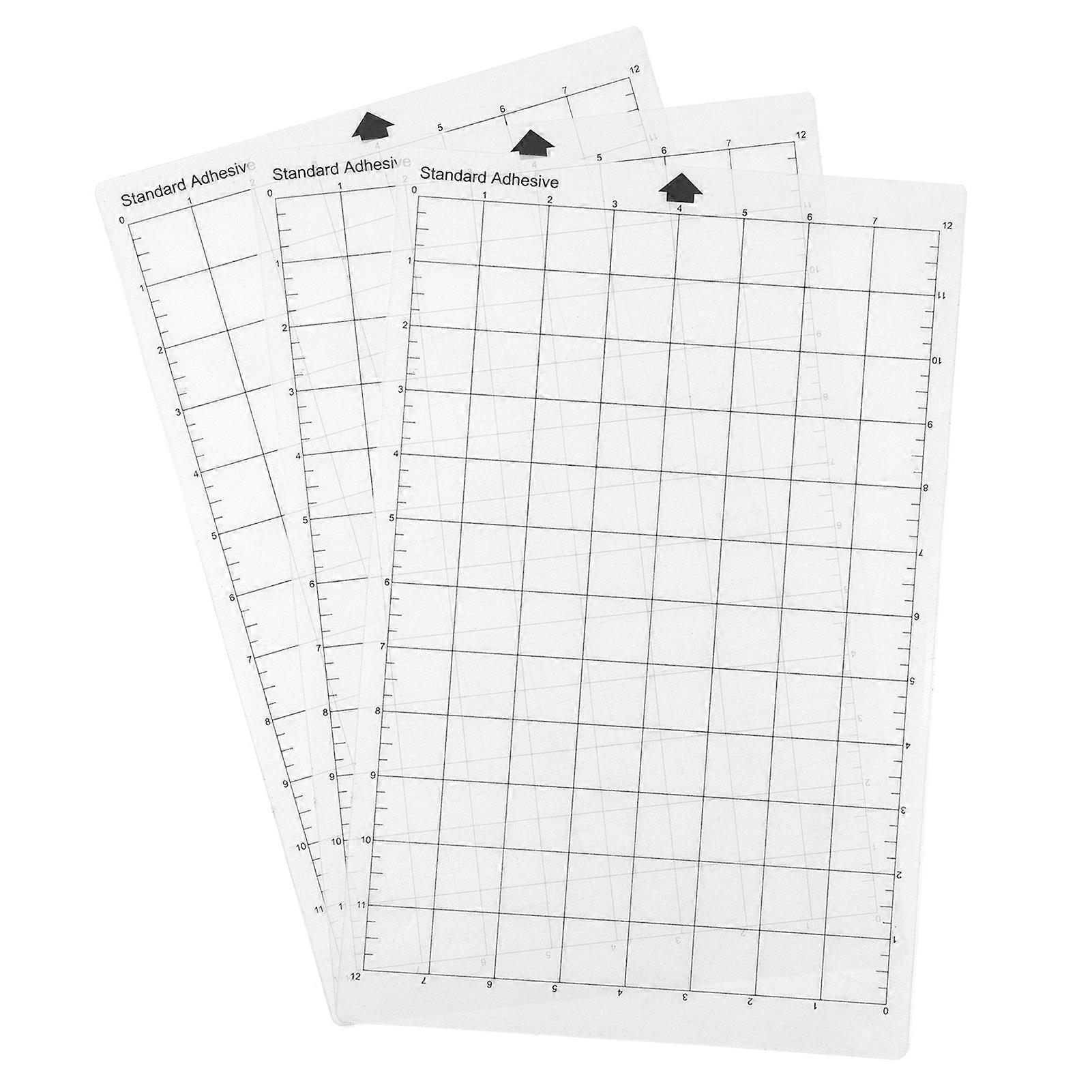 Replacement Cutting Transparent Adhesive Mat with Measuring Grid 8 by 12-Inch for Silhouette Cameo Explore Plotter Machine 3PCS