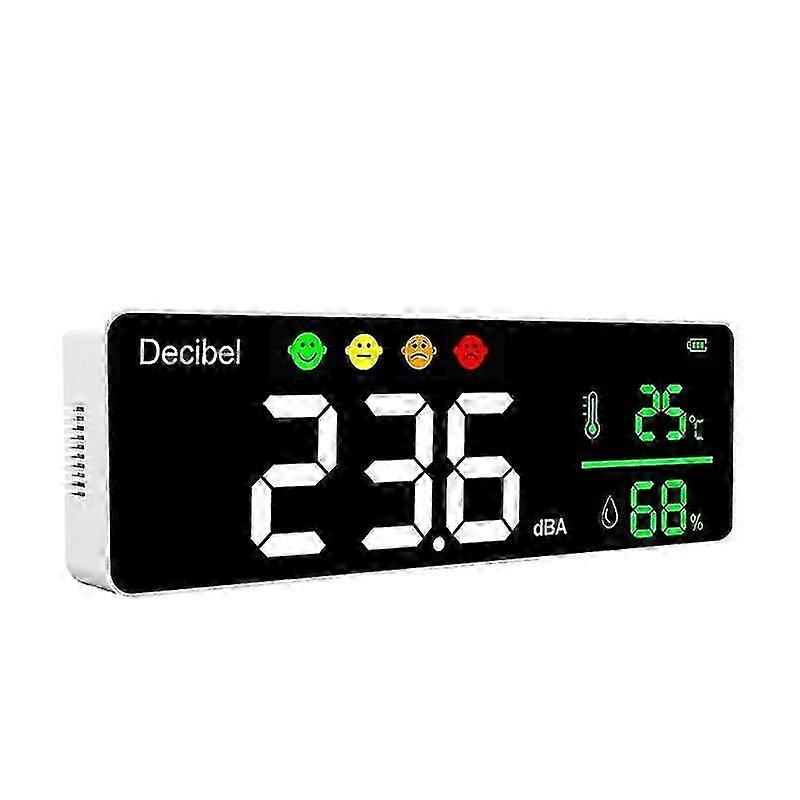Dm1306d Digital Decibel Sound Meter Smart Noise Detector 30-130db Temperature And Humidity Monitor L1