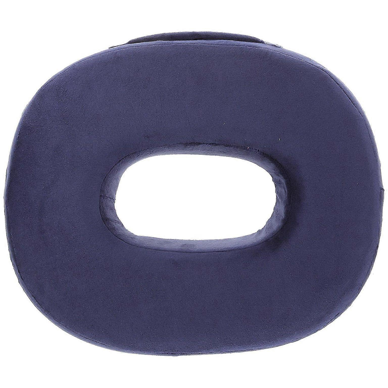 Donut Cushion for Tailbone Pain Relief - Plush Seat Cushion for Office, Travel, Car, and Home Use - Dark Blue