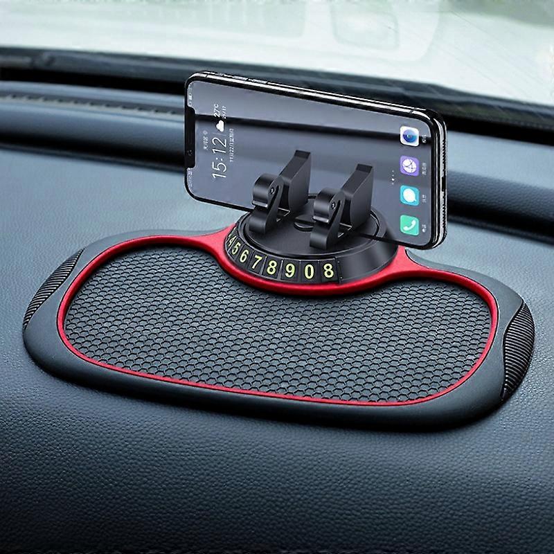 Car Center Console Mobile Phone Anti-skid Mat Temporary Parking Number Plate Number Plate+Bracket Mat