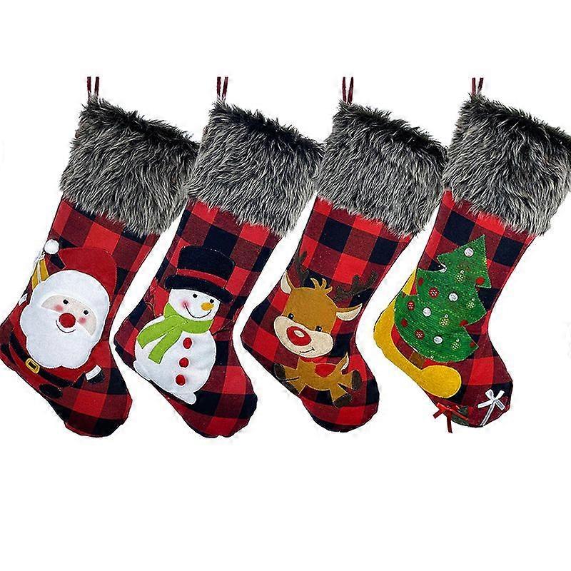 4pcs gift bags-old man type, snowman type, elk type, Christmas tree type